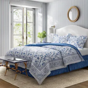 - Full Comforter Set, Cotton Bedding With Matching Shams & Bed Skirt, Stylish