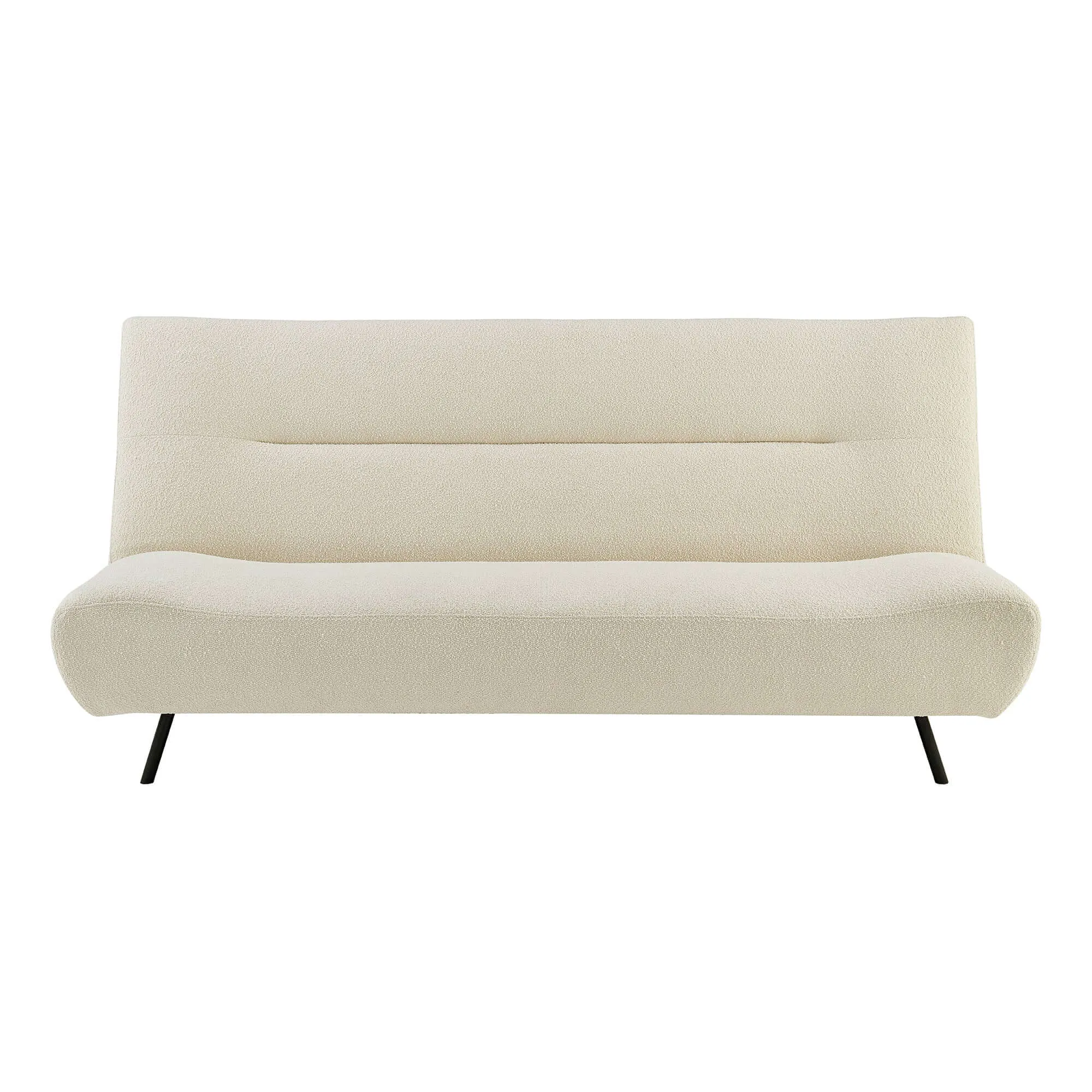 2 Seater Sofa Bed Click Clack Cirrus Fluffy Cream Boucle