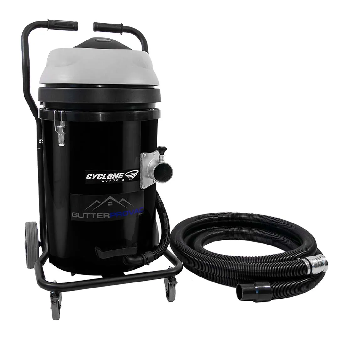 20 Gallon Cyclone 2400W Polypropylene Domestic Gutter Vacuum with 20 Foot Aluminum Poles and Bag