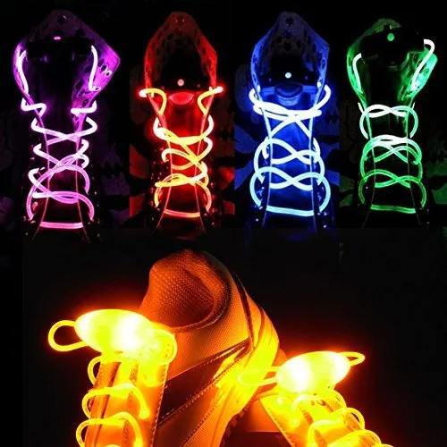 2win2buy 5 Pairs LED Light Up Shoelaces Casual Sneaker Waterproof Plastic Shoe Strings Halloween Christmas Party Disco Dancing Hip Pop Running Decorations Glow up Necessaries