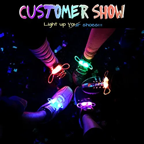 2win2buy 5 Pairs LED Light Up Shoelaces Casual Sneaker Waterproof Plastic Shoe Strings Halloween Christmas Party Disco Dancing Hip Pop Running Decorations Glow up Necessaries