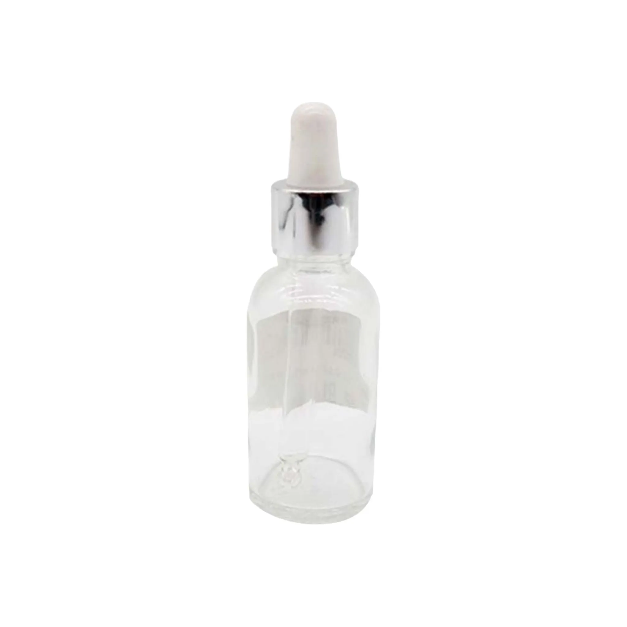 30ml Glass Dropper Bottle Clear with Silver-Gold-Black Collar Pipette Lid