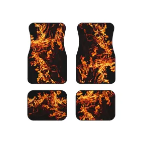 4pc Car Mats Fire Flames Front Back Set rubber backing,Christmas Housewarming Anniversary Birthday family gifts,New Car Graduation Gift