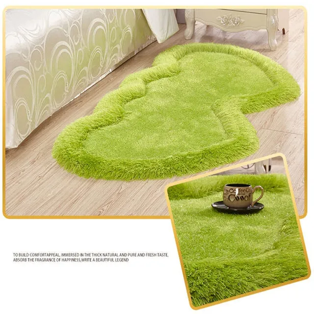 80*160cm Bathroom Mat Heart Carpet for Bathroom Bedroom Kitchen Soft Shaggy Bath Mat Thicken Bedside Hallway Foot Mat 9 Colors