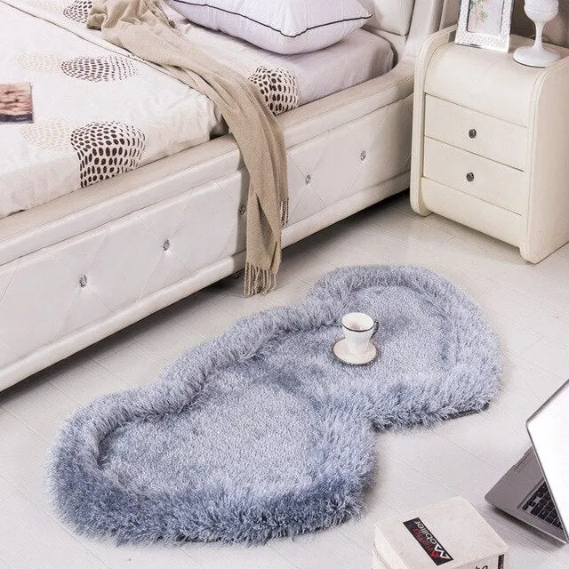 80*160cm Bathroom Mat Heart Carpet for Bathroom Bedroom Kitchen Soft Shaggy Bath Mat Thicken Bedside Hallway Foot Mat 9 Colors