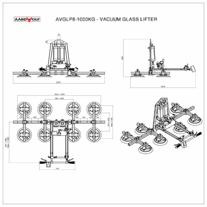 Aardwolf Vacuum Glass Lifter 800kg