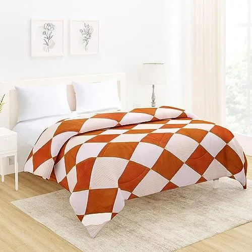 AC Comforter and Bedding Set for Double Bed, Rhombus Brick Red