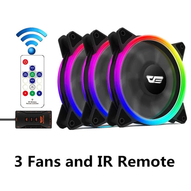 Aigo DR12 Pro Computer PC Case Fan RGB Adjust LED Fan Speed 120mm Quiet Remote AURA SYNC Computer Cooler Cooling RGB Case Fans