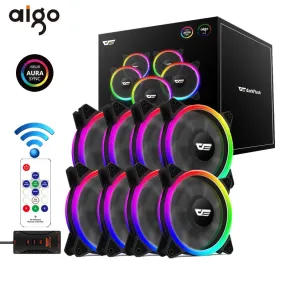 Aigo DR12 Pro Computer PC Case Fan RGB Adjust LED Fan Speed 120mm Quiet Remote AURA SYNC Computer Cooler Cooling RGB Case Fans