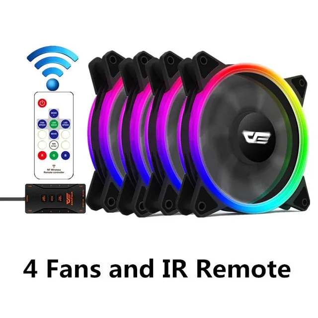 Aigo DR12 Pro Computer PC Case Fan RGB Adjust LED Fan Speed 120mm Quiet Remote AURA SYNC Computer Cooler Cooling RGB Case Fans