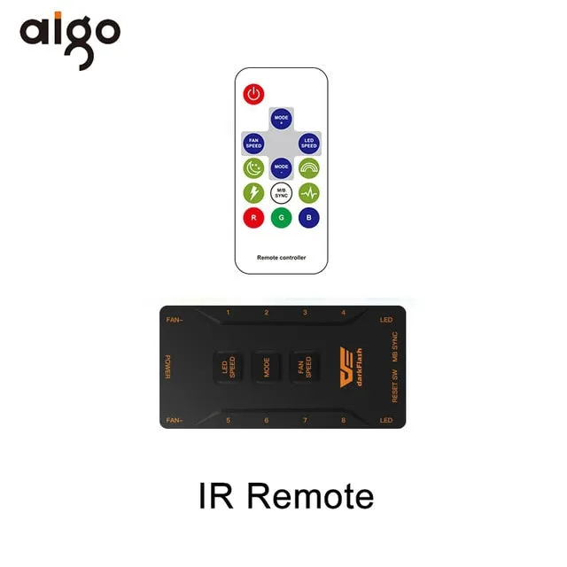 Aigo DR12 Pro Computer PC Case Fan RGB Adjust LED Fan Speed 120mm Quiet Remote AURA SYNC Computer Cooler Cooling RGB Case Fans