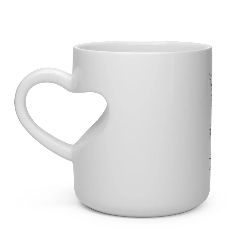 Angry Cat Heart Shape Mug