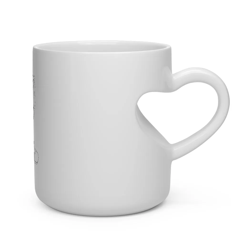 Angry Cat Heart Shape Mug