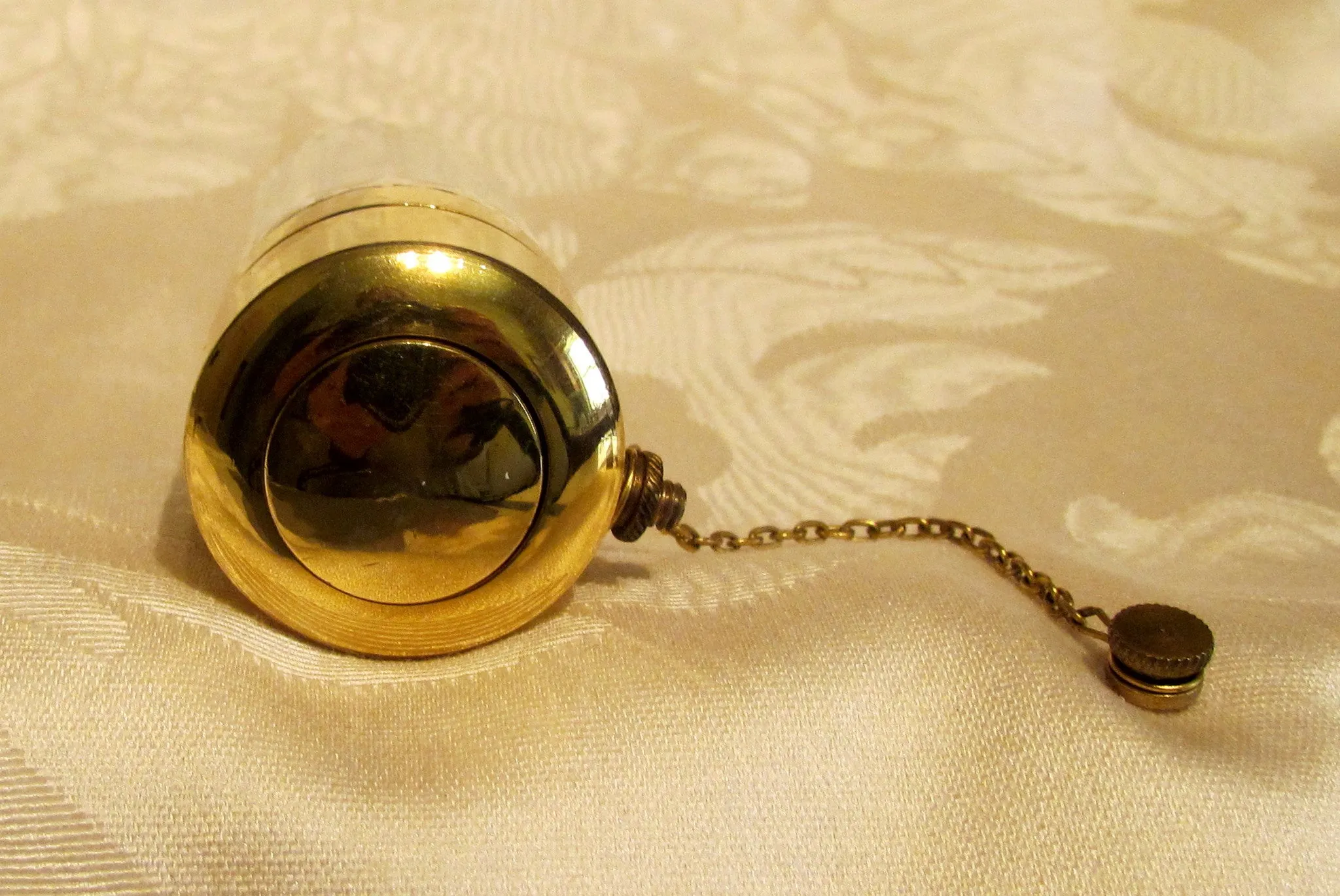 Antique Perfume Bottle 1900s Atomizer Glass Bottle Gold Plated