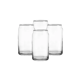 Aqua Glass Drinking Can Tumbler 435ml in Gift Box 4pack