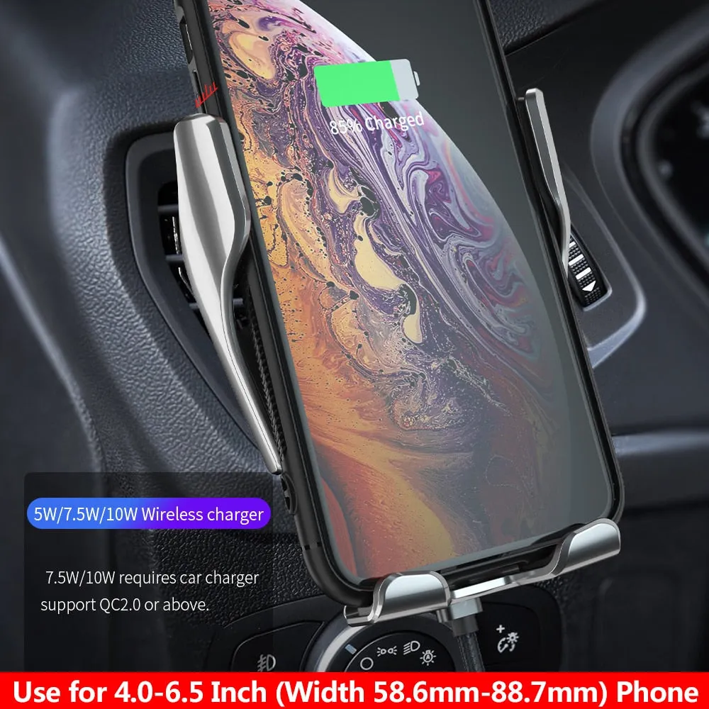 Automatic Clamping QI Wireless Car Charger