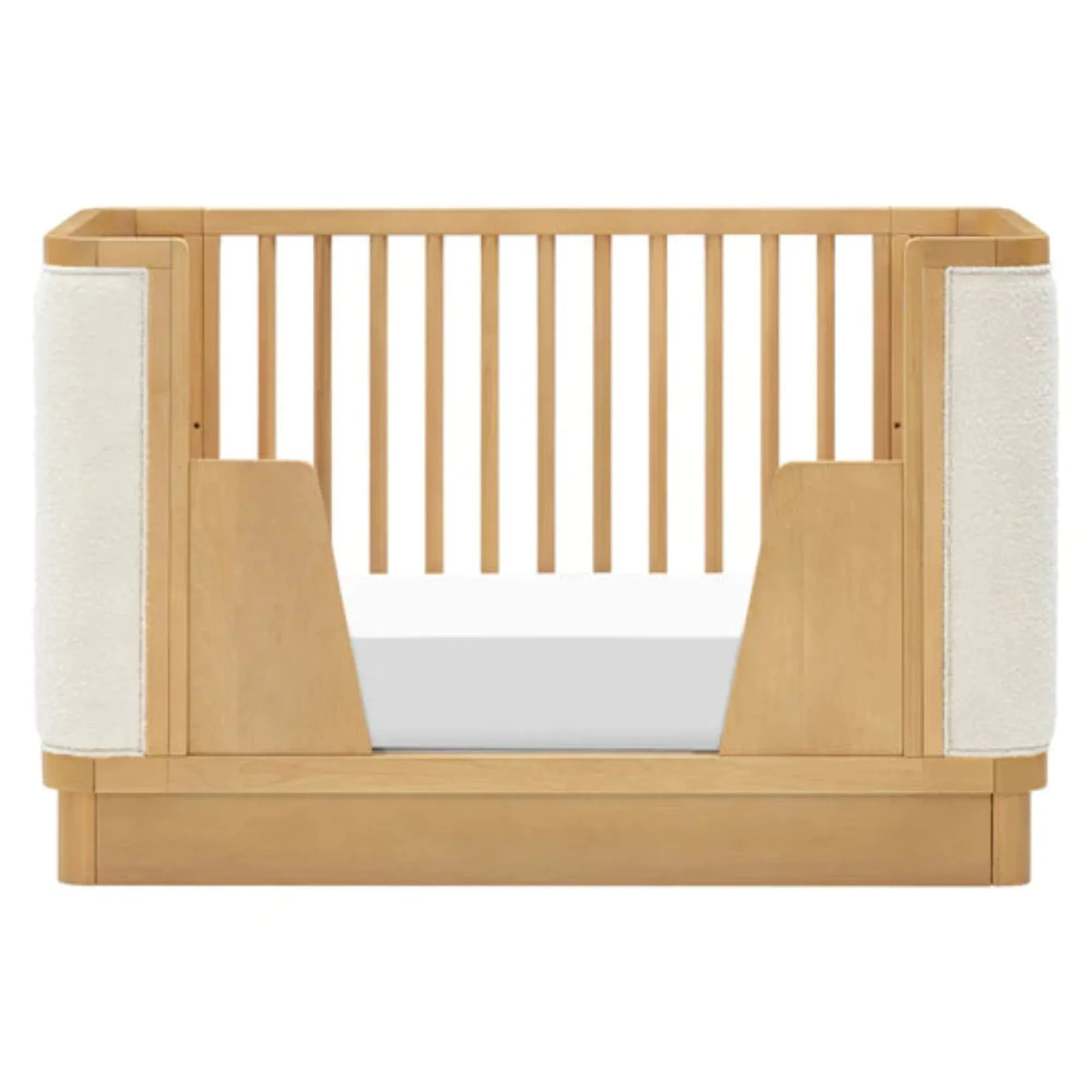 BABYLETTO Bondi Boucle 4-in-1 Convertible Crib w/ Toddler Bed Kit - Honey/Ivory Boucle