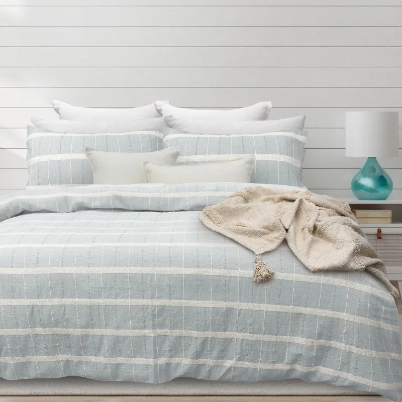 Bas Phillips Mosman Textured Cotton Blue Quilt Cover Set