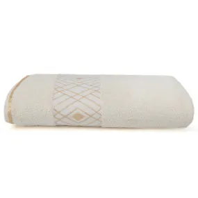 Bath Towel Greek Border - Off White