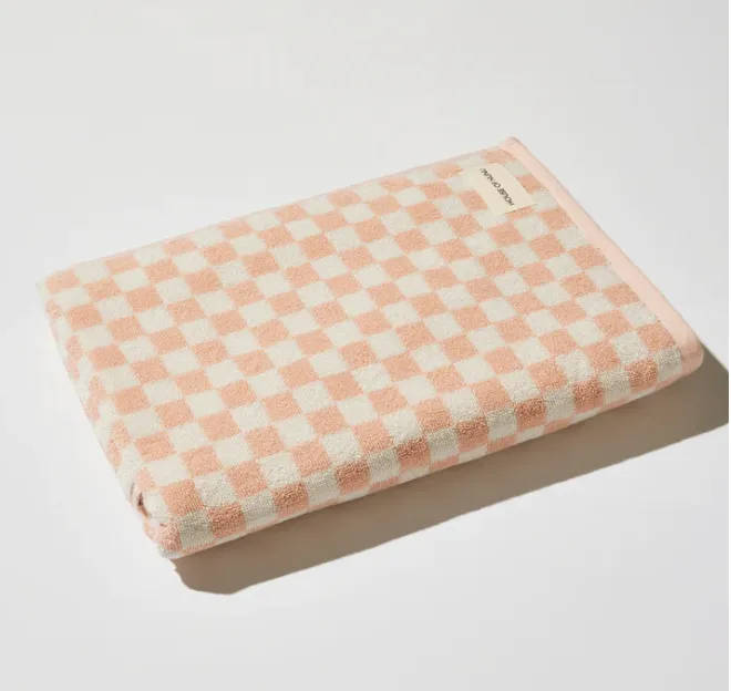 Bath Towel | Pink Check