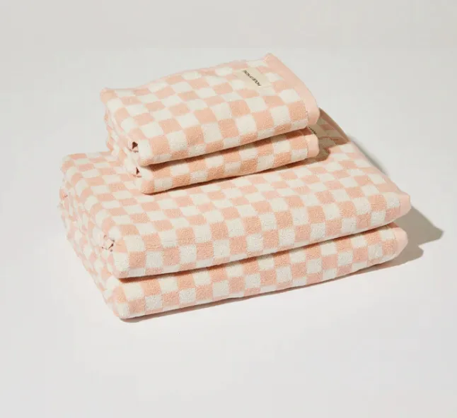 Bath Towel | Pink Check