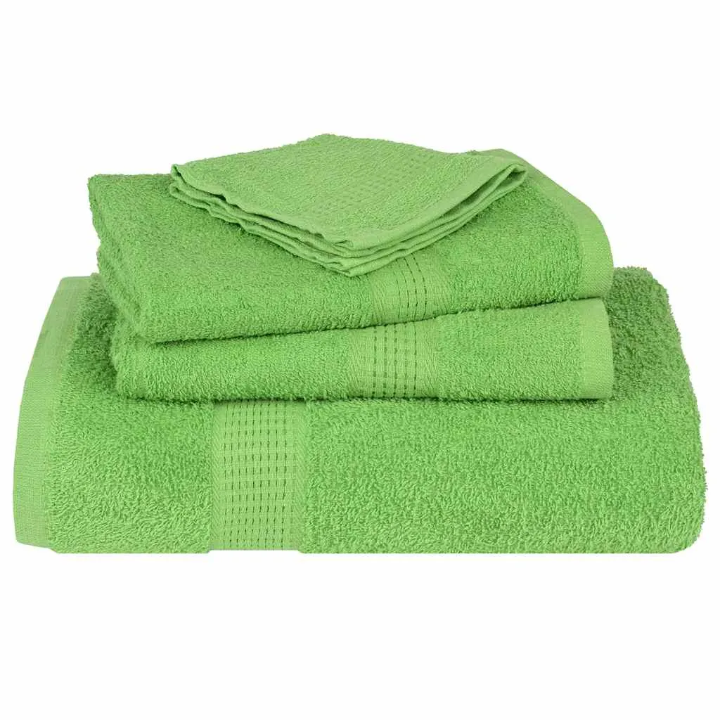 Bath Towels 10 pcs Apple Green 100x150 cm 360 gsm 100% Cotton