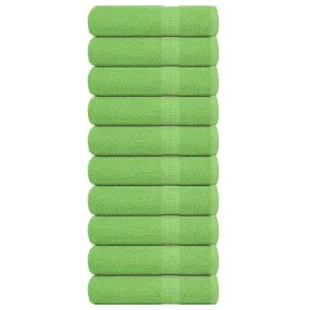 Bath Towels 10 pcs Apple Green 100x150 cm 360 gsm 100% Cotton