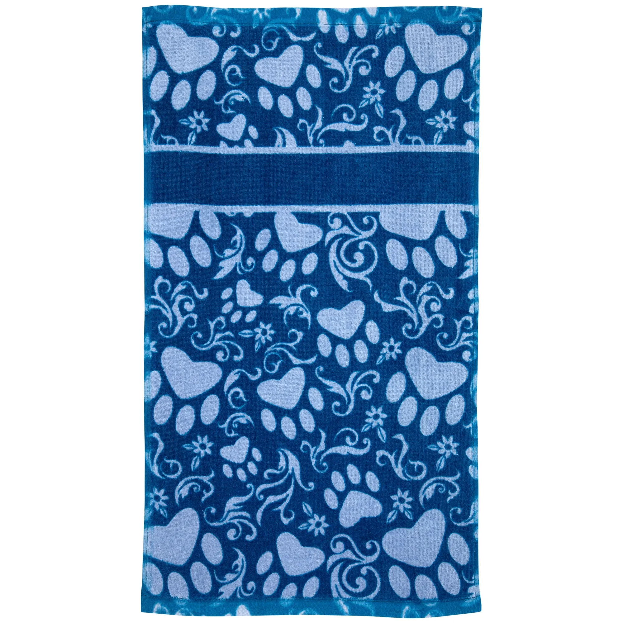 Beautiful Blues Paw Print Bath Towel