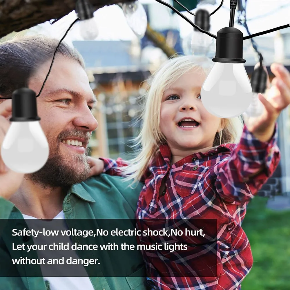 Bluetooth LED G40 String Lights: Vibrant Decor for Gazebos, Gardens, and Holidays