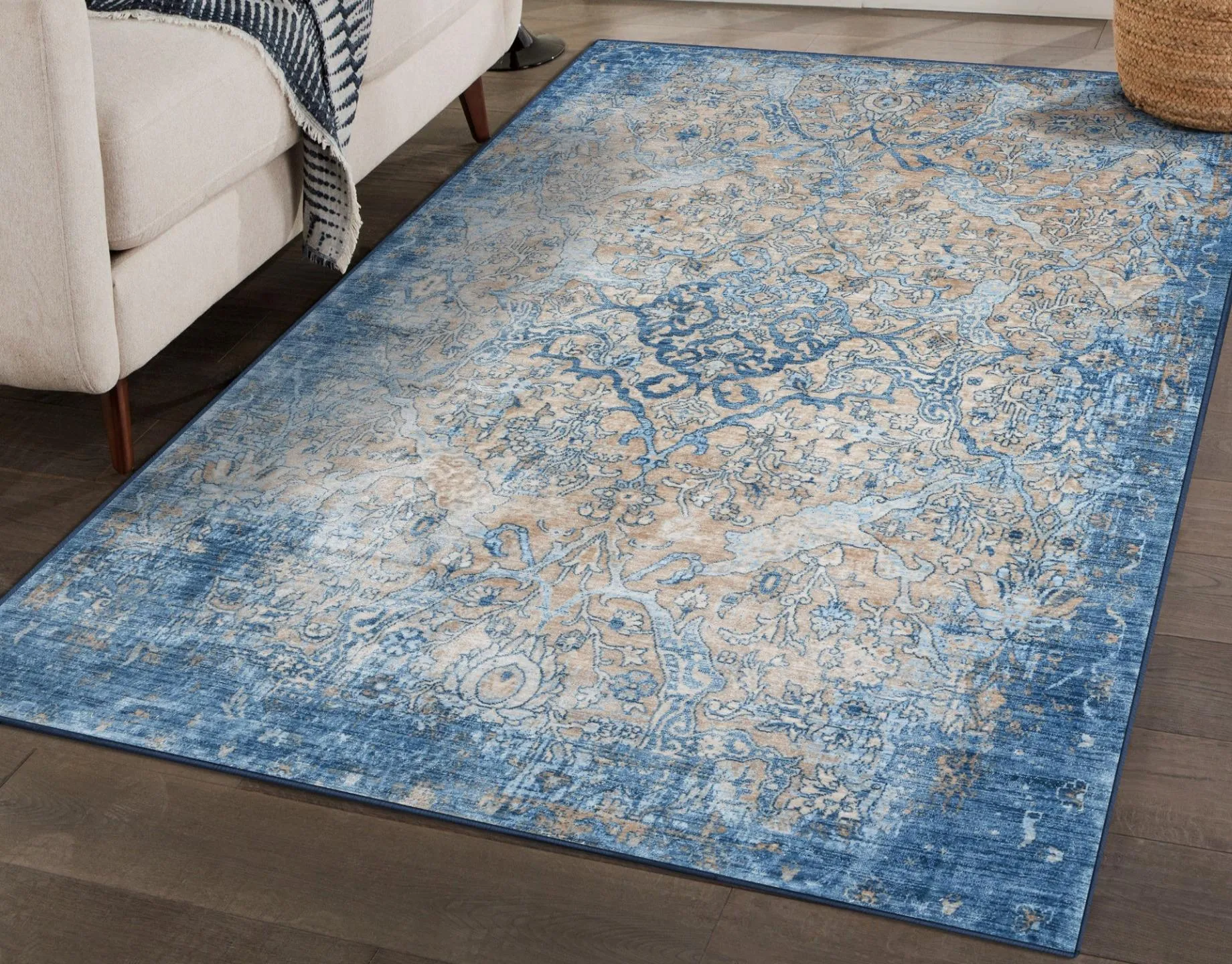 Bohemian 7826 Vintage Floral Area Rug