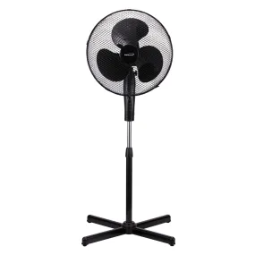 Brentwood Kool Zone F-16SMB 3-Speed 16” Oscillating Stand Fan, Black