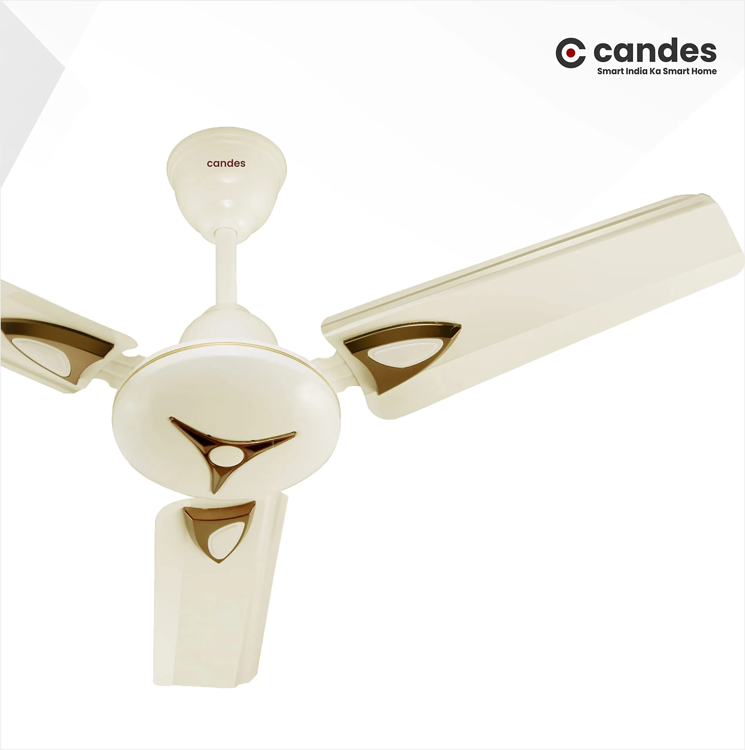 Candes Amaze 900Mm /36 Inch, 405 Rpm High Speed Ceiling Fans For Home | Bee 3 stars Rated, High Air Delivery, Noiseless & Energy Efficient | 1 1 Years Warranty | Ivory, Pack Of 2