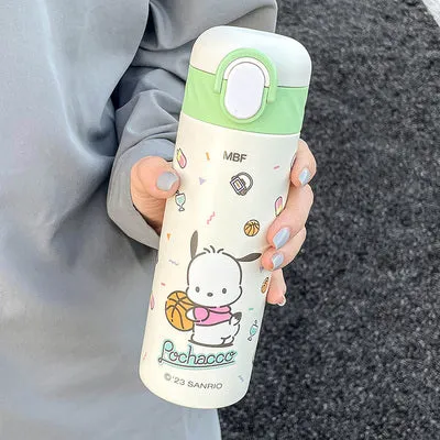 Cartoon Straw Vacuum Bottle 420ml