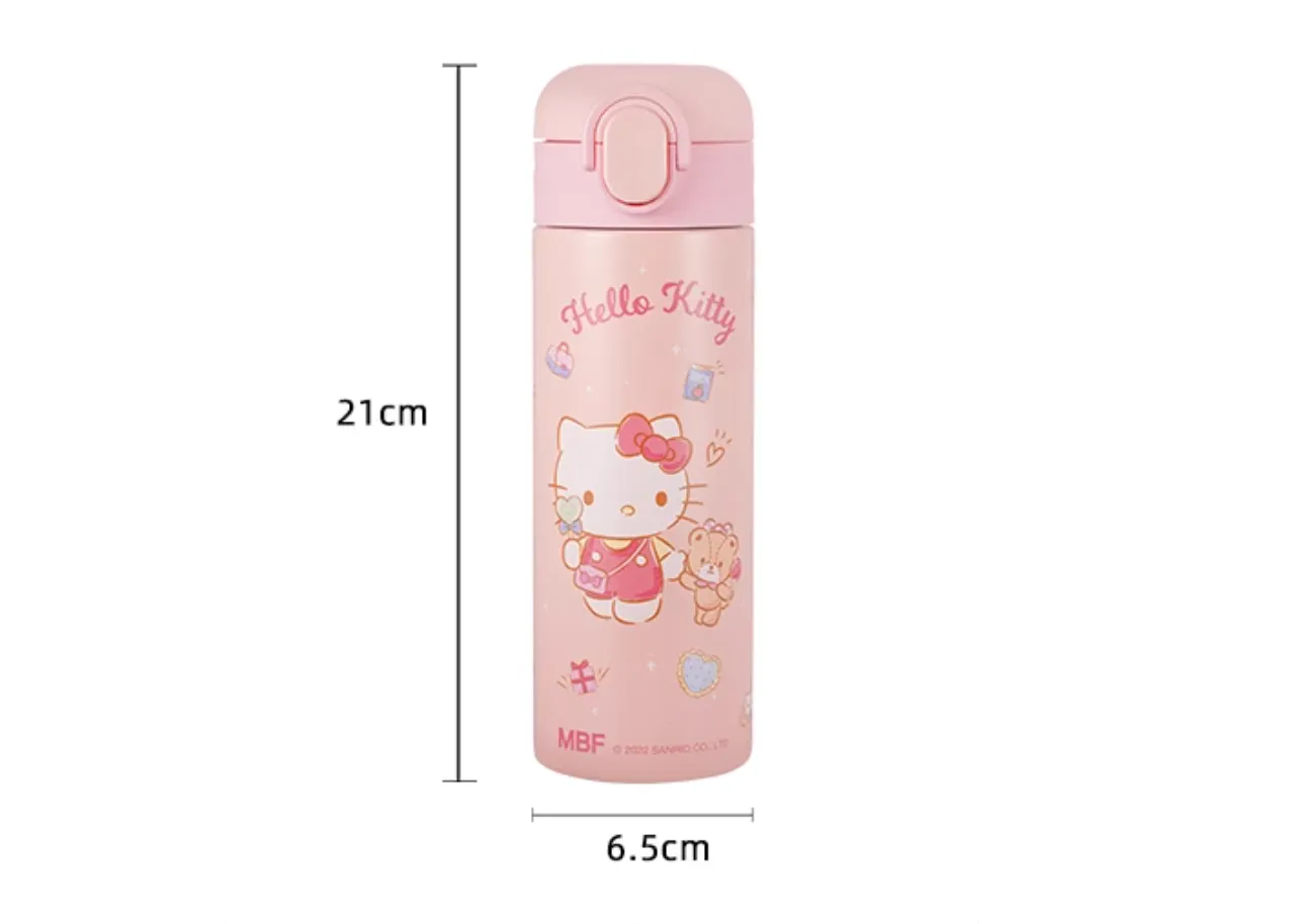 Cartoon Straw Vacuum Bottle 420ml