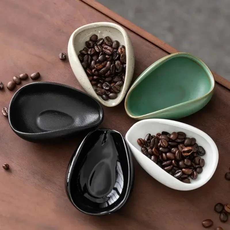 Ceramic Coffee Beans Dosing Cup Trays | Pottery Espresso Bean Scoop | Precision Coffee Accessories