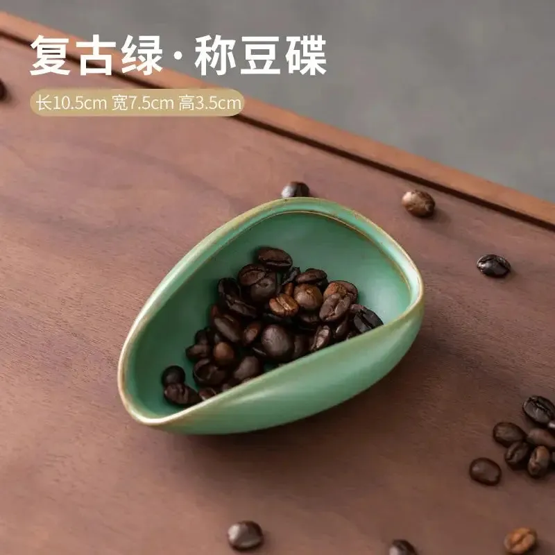 Ceramic Coffee Beans Dosing Cup Trays | Pottery Espresso Bean Scoop | Precision Coffee Accessories