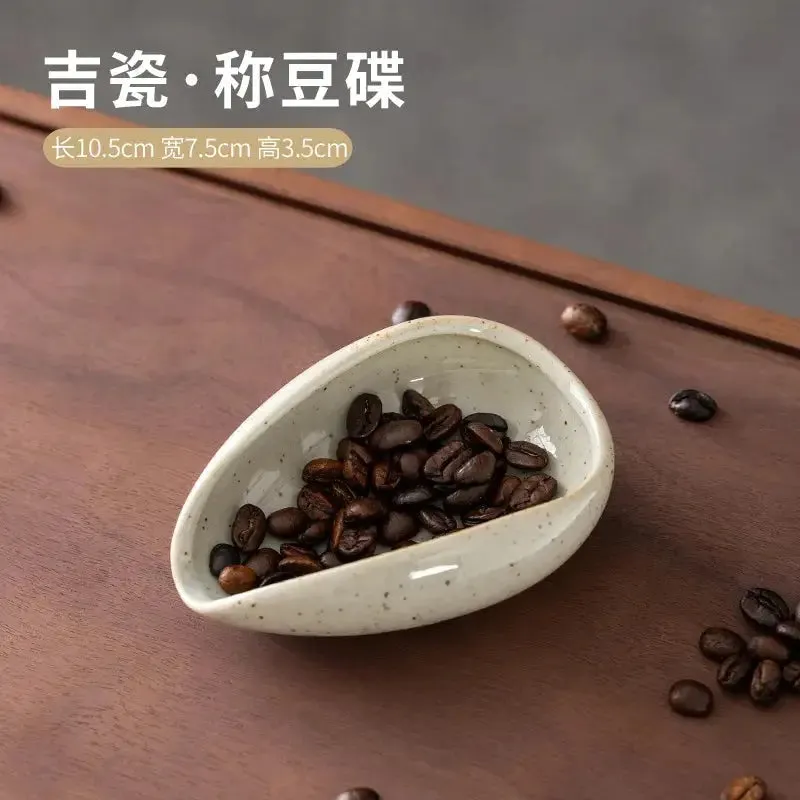 Ceramic Coffee Beans Dosing Cup Trays | Pottery Espresso Bean Scoop | Precision Coffee Accessories