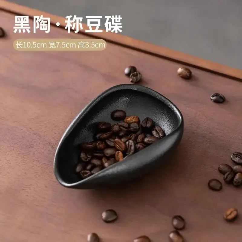 Ceramic Coffee Beans Dosing Cup Trays | Pottery Espresso Bean Scoop | Precision Coffee Accessories