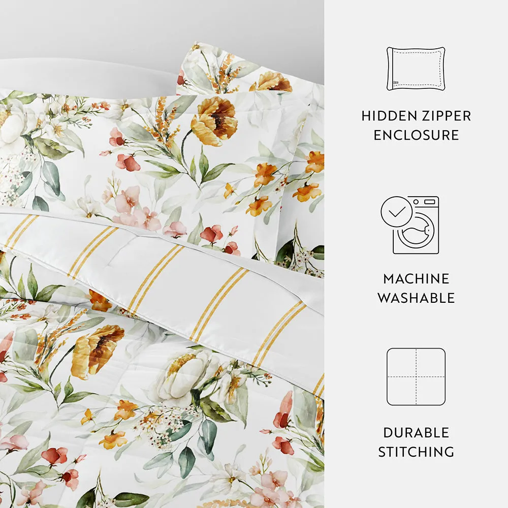 Chintz Floral Reversible Down-Alternative Comforter Set