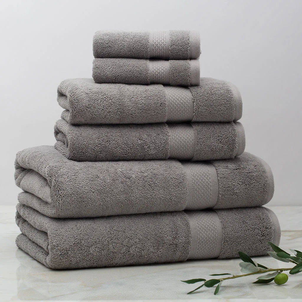 Classic Grey Towel Essentials Bundle (2 Wash   2 Hand   2 Bath Towels)