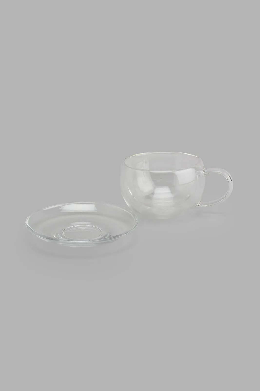 Clear Double Wall Cup and Saucer (270ml)