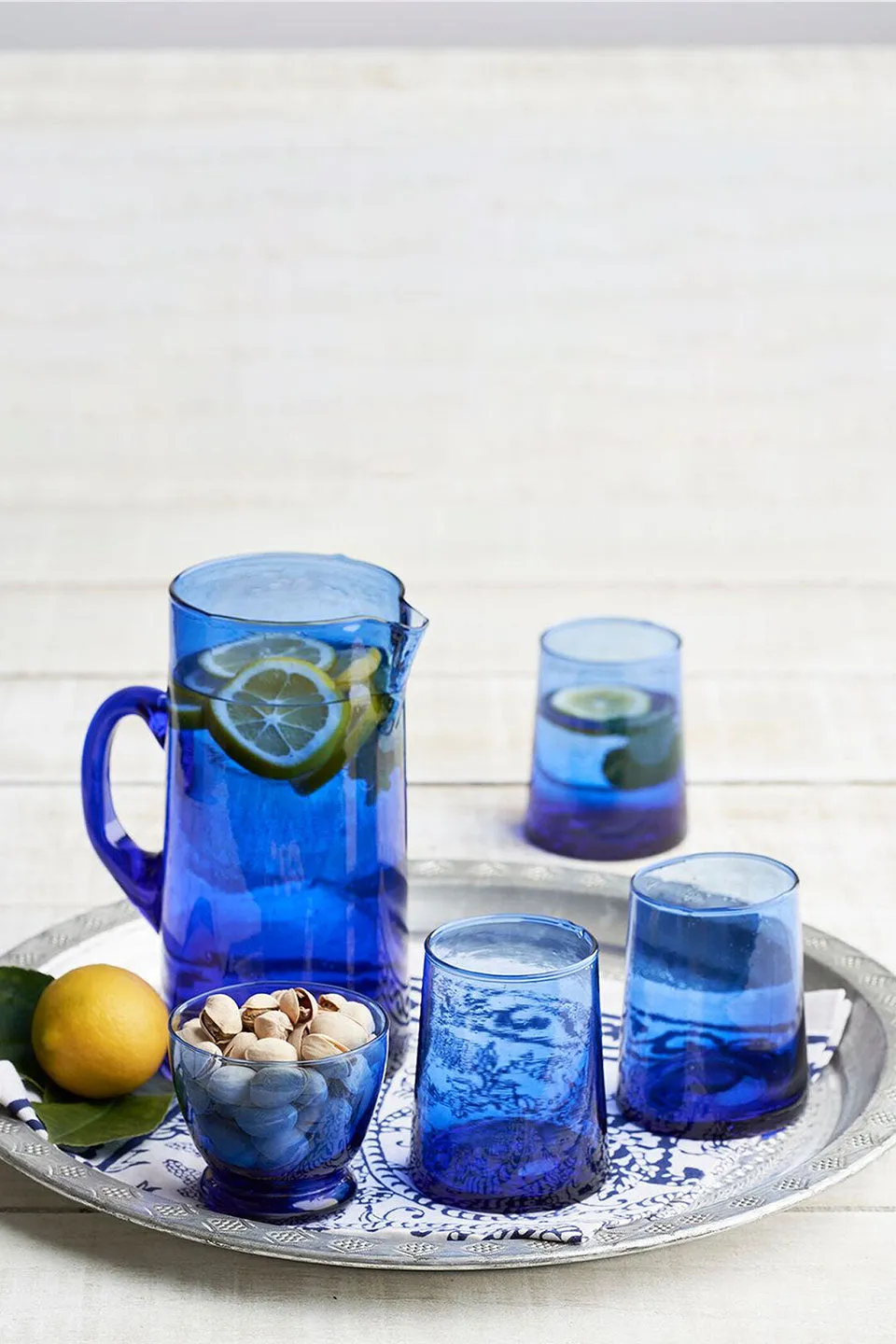 Cobalt Blue Glass Jug 1 Litre