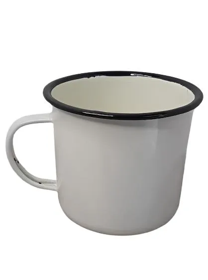 Coffee Mug - Metal - White