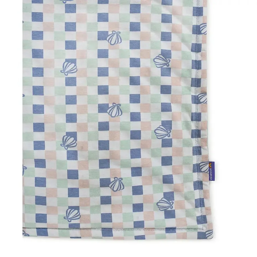 Comforter With Check Design - Blue