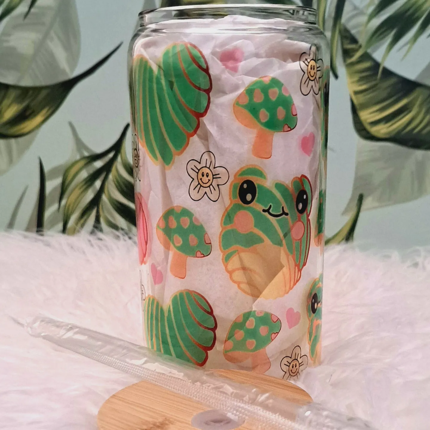 Concha Frog Glass Can Cup