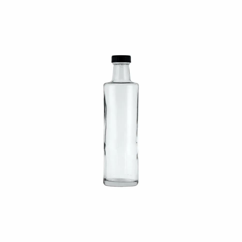 Consol Round Oil and Vinegar Bottle with Black Lid 250ml 10428