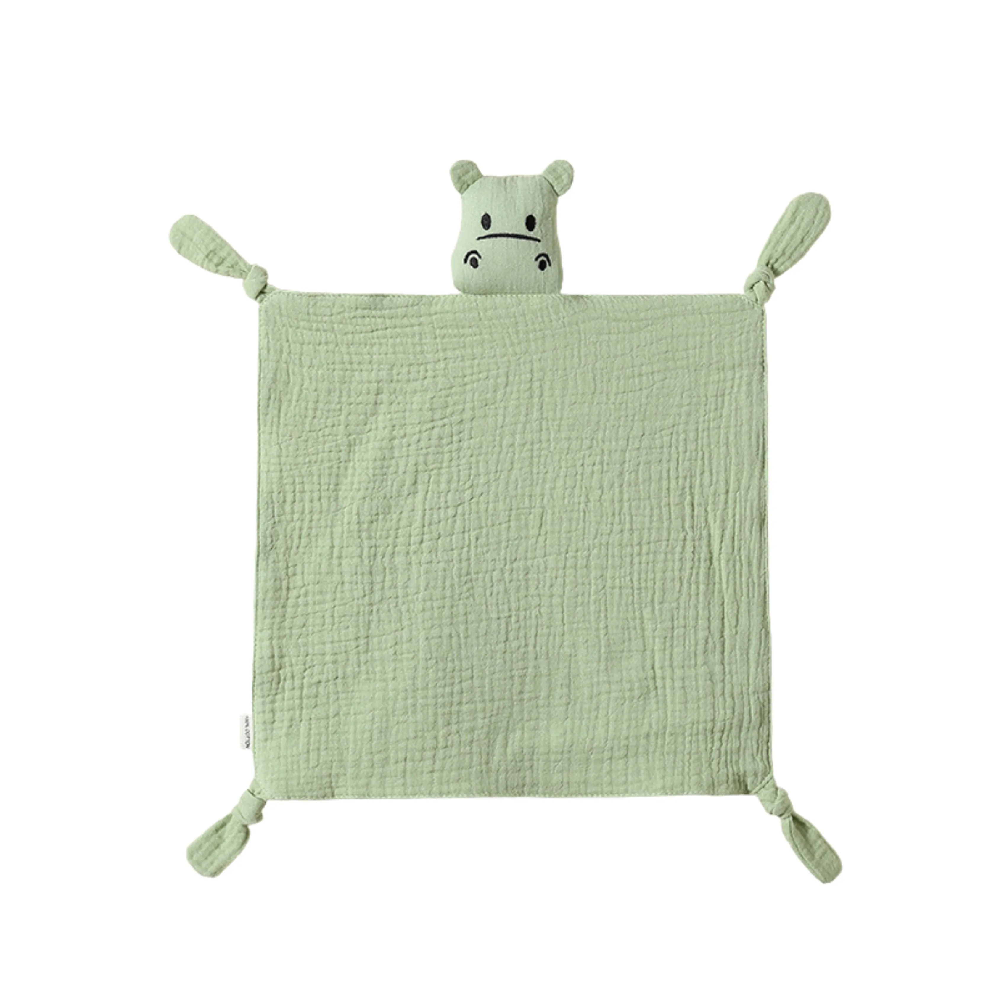 Cotton Baby Comforter Harry The Hippo in Laurel Green