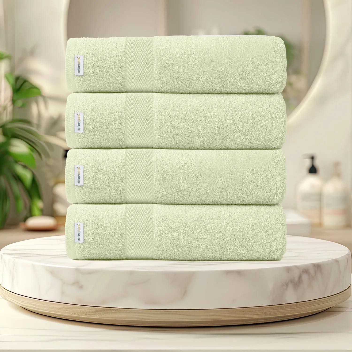 Cotton Bath Sheet 100x150 CM 4 Piece Set-Soft Feel, Quick Dry, Highly Absorbent Durable Towels