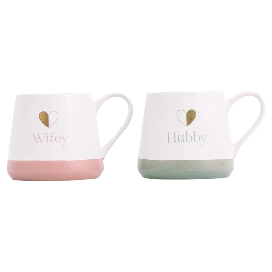 Couples Mug Set - Hubby & Wifey