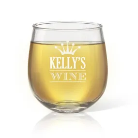 Crown Stemless Wine Glass